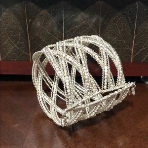 Silver Rhinestone stretch cuff.  Very nice!